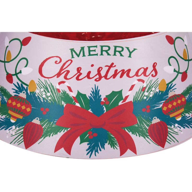 25" LED Merry Christmas Fabric Tree Collar,8ftc004