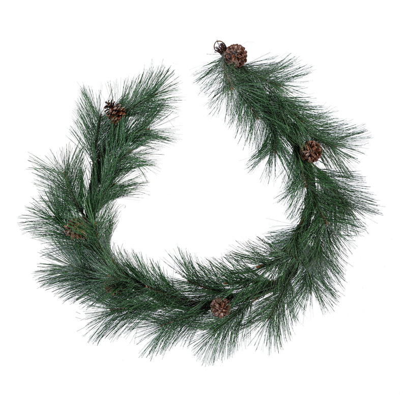 75" Shimmering Long Needle Pinecone Garland,8gr176