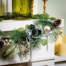Shades of Green Garland Artificial with Ornaments, 72"H