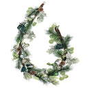 Shades of Green Garland Artificial with Ornaments, 72"H