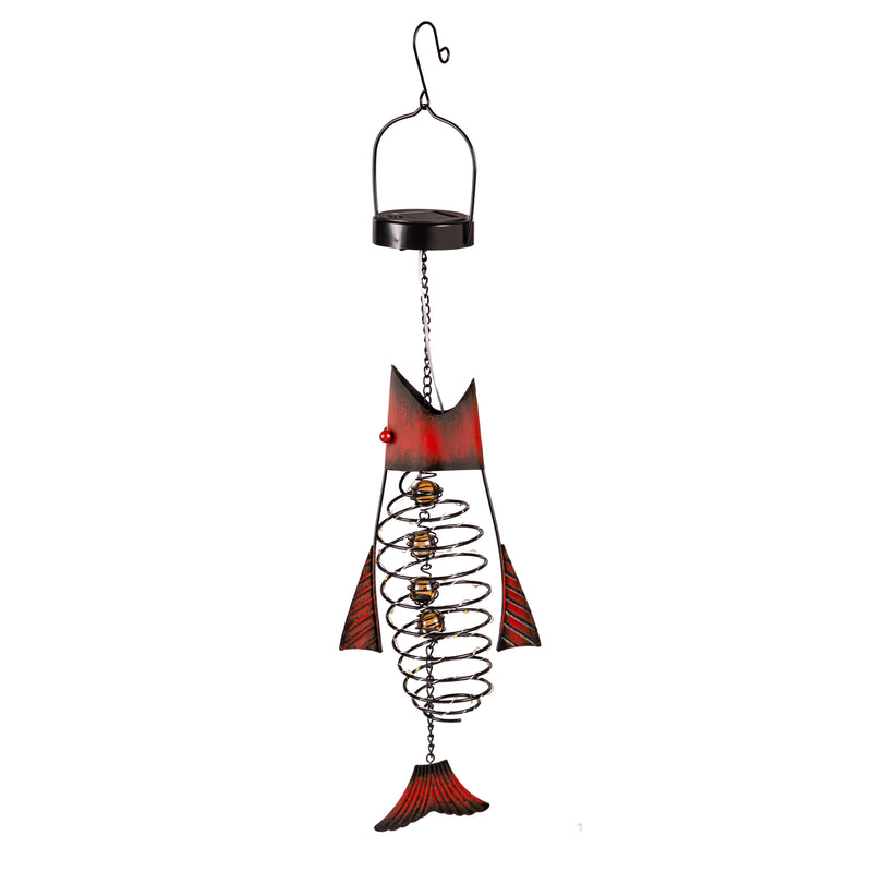 Metal Solar Fish Hanging Garden Décor, Set of 2,8hdg046