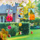 What She Shed Garden Decor, Glow-in-the-Dark Stained Glass Outdoor Hanging Decor, Asst of 3