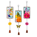 What She Shed Garden Decor, Glow-in-the-Dark Stained Glass Outdoor Hanging Decor, Asst of 3