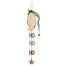 Traditional Santa Garden Accent, Metal Hanging Decor, Santa "Ho, Ho, Ho", Asst of 2