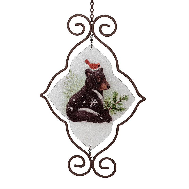 Woodland Storybook Garden Accent, Glass Hanging Decor, Forest Animal, Asst of 3