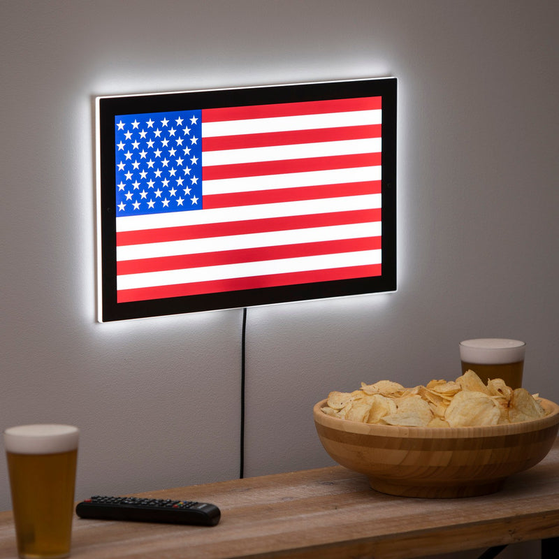 LED Wall Decor, Rectangle, American Flag,8led001rt