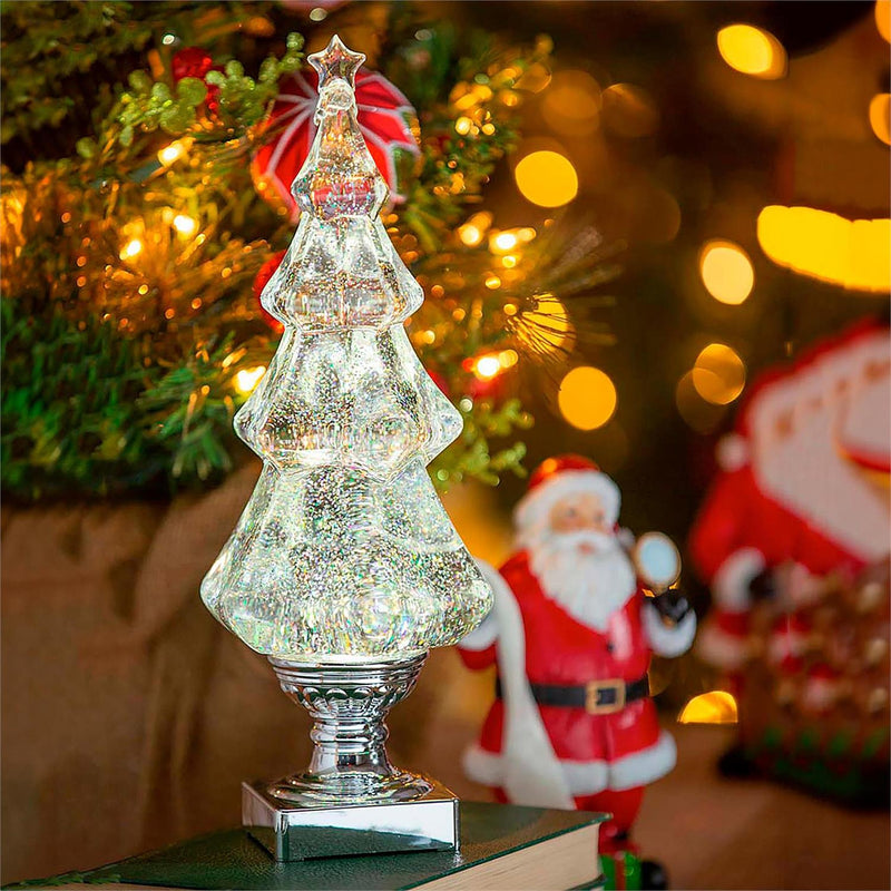 LED Liquid Motion Glitter Christmas Tree Table Decor