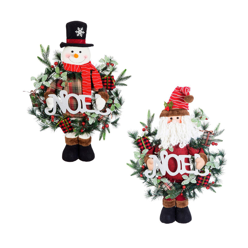 Noel Santa & Snowman Standing Plush LED Decor