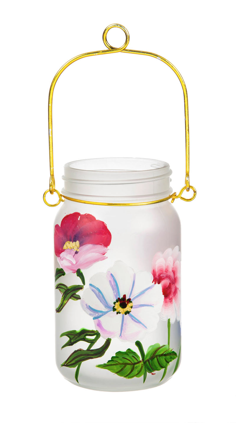 LED Glass Mason Jar, Vivid Bouquet,8led296