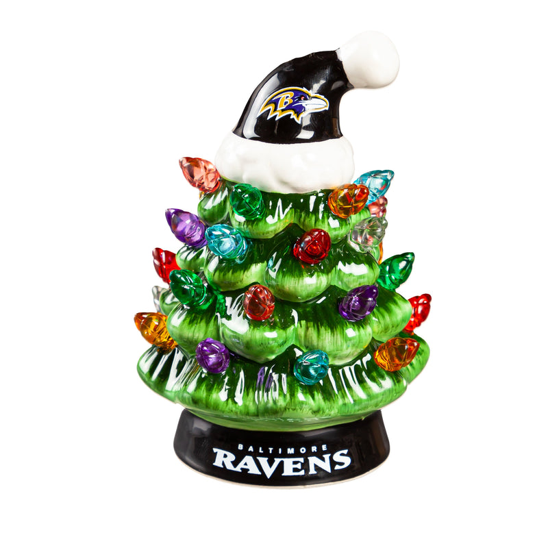 4" Mini LED Tabletop Christmas Tree, Baltimore Ravens,8led3802mt