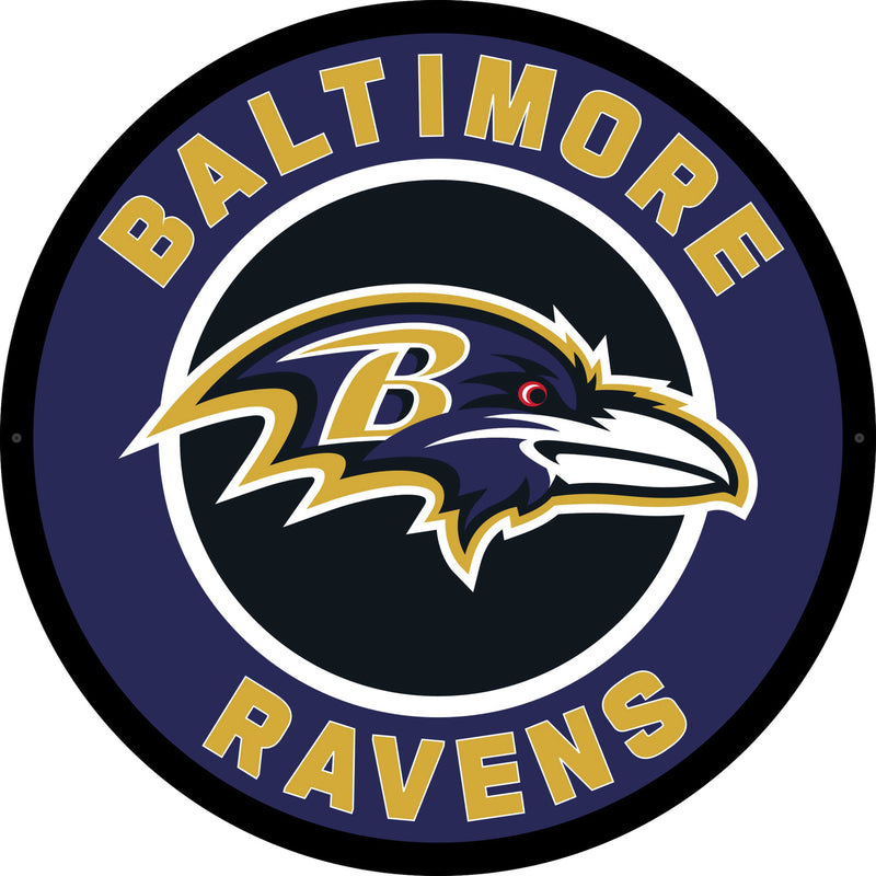 Baltimore Ravens NFL Football Large Round Edgelite LED Decor