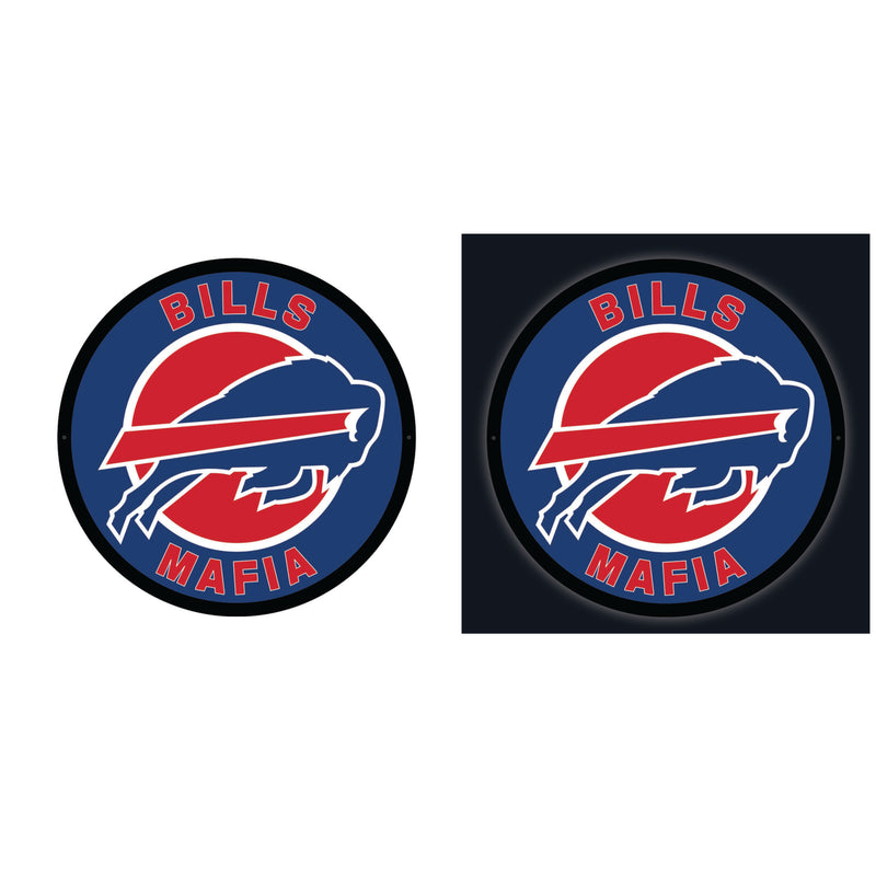 Buffalo Bills Bills Mafia NFL Football Large Round Edgelite LED Decor