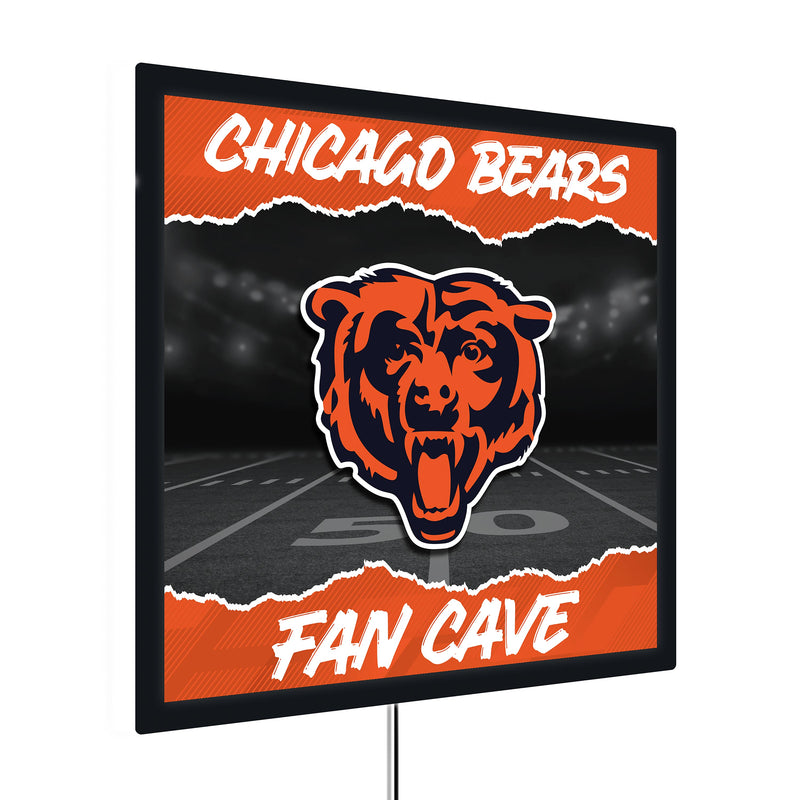 Chicago Bears 23"H x 23"L LED Wall Decor, Edgelite, Square