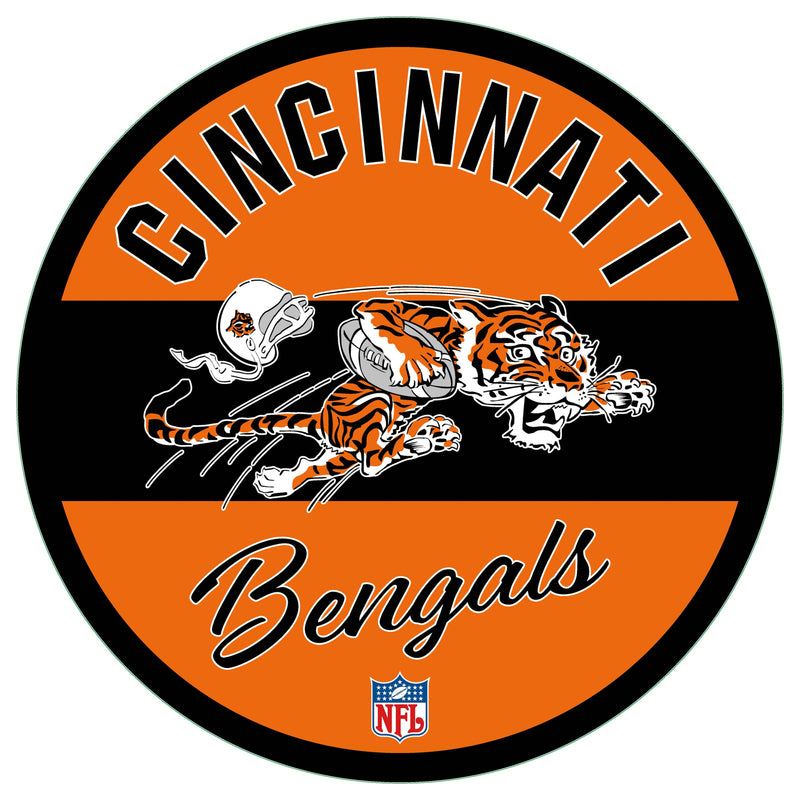 Cincinnati Bengals NFL Football Large Round Vintage Edgelite LED Decor