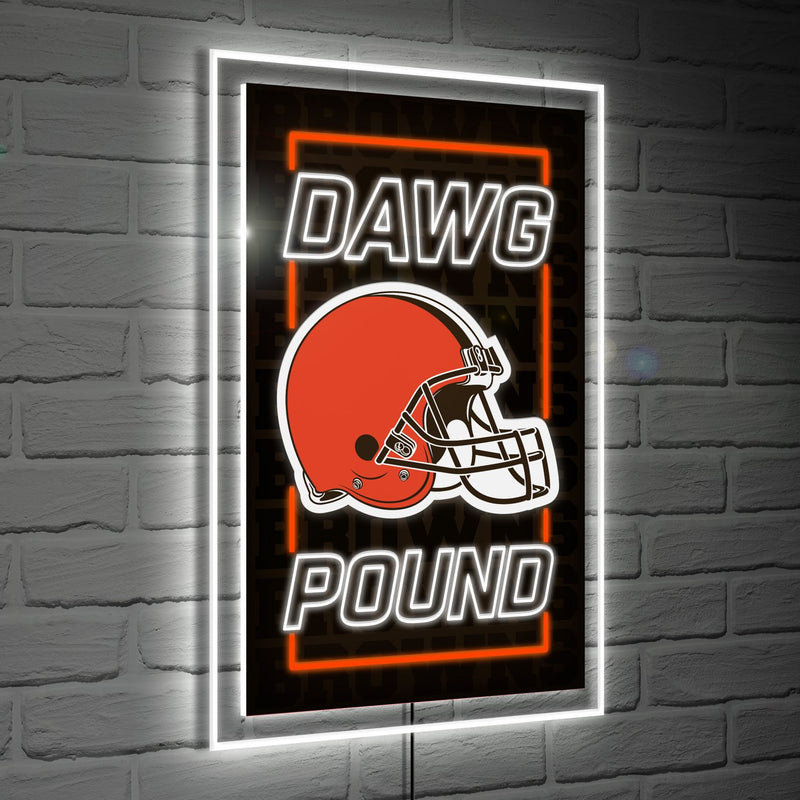 22"H x 14"L NeoLite Wall Décor, Rectangle, Cleveland Browns,8led3807nlrt