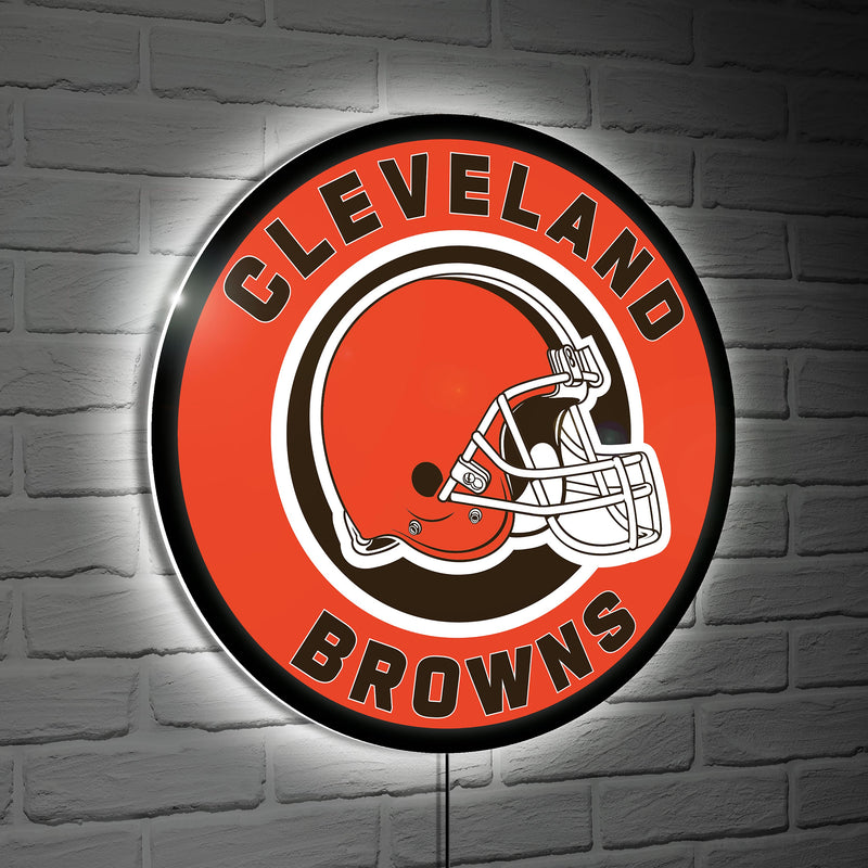 LED Wall Decor, Edgelite, Round, Cleveland Browns