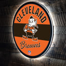 Cleveland Browns NFL Football Large Round Vintage Edgelite LED Decor