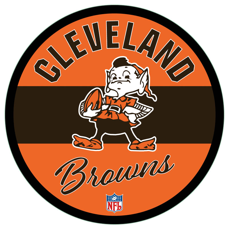 Cleveland Browns NFL Football Large Round Vintage Edgelite LED Decor
