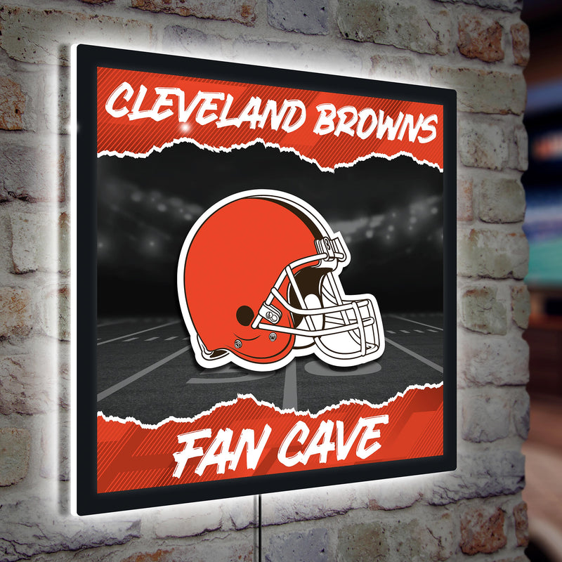 Cleveland Browns 23"H x 23"L LED Wall Decor, Edgelite, Square