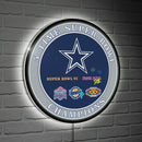 Dallas Cowboys 5X Superbowl Champions Football Round LED Wall Decor