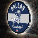 Dallas Cowboys NFL Football Large Round Vintage Edgelite LED Decor