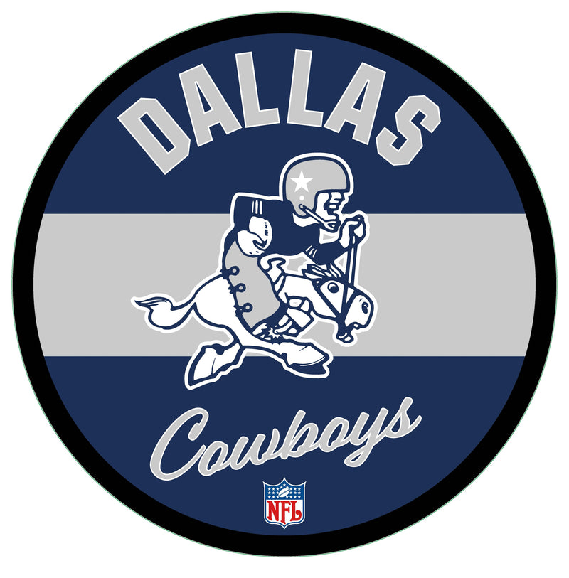 Dallas Cowboys NFL Football Large Round Vintage Edgelite LED Decor