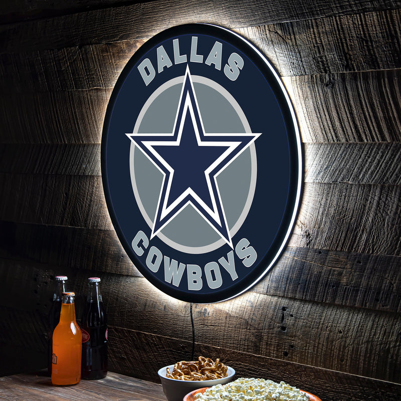 Dallas Cowboys NFL Football Large Round Edgelite LED Decor