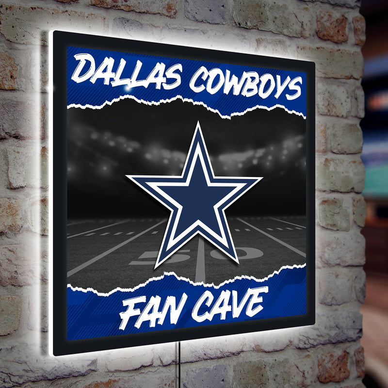 Dallas Cowboys 23"H x 23"L LED Wall Decor, Edgelite, Square