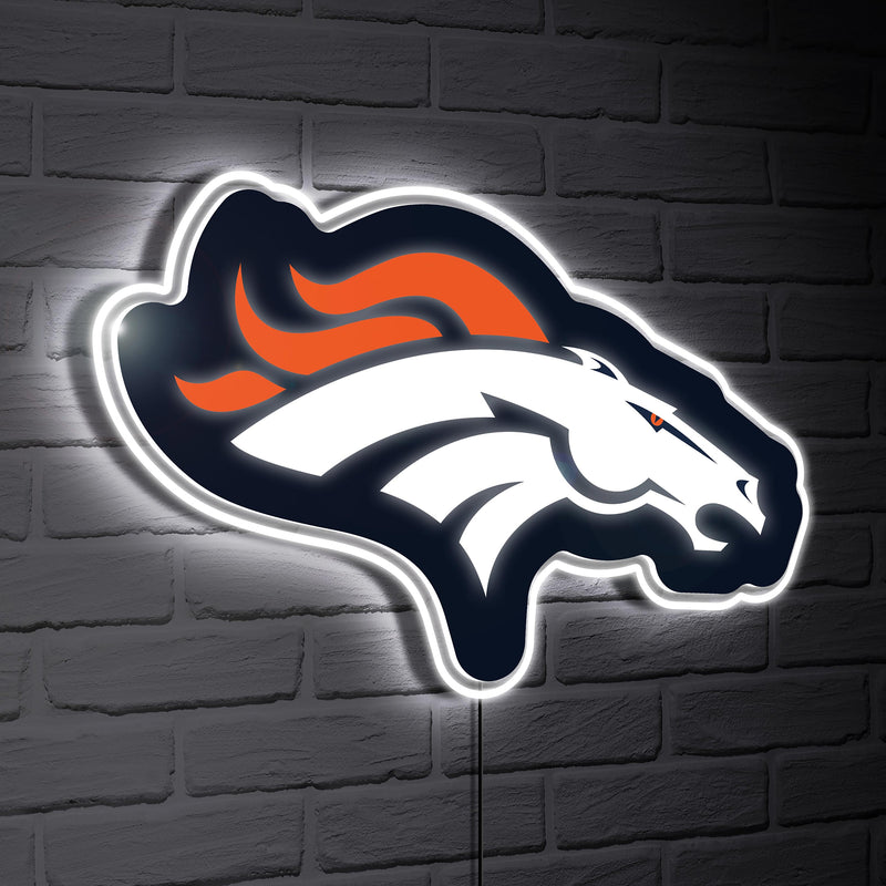 Denver Broncos LED Wall Decor, Glazelite, Logo