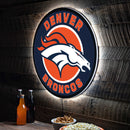 Denver Broncos NFL Football Large Round Edgelite LED Decor