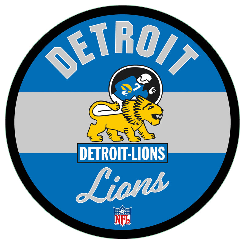Detroit Lions NFL Football Large Round Vintage Edgelite LED Decor