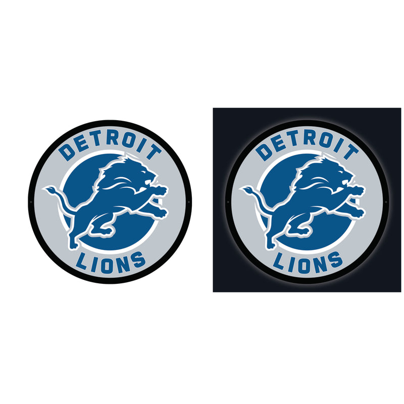 Detroit Lions NFL Football Large Round Edgelite LED Decor
