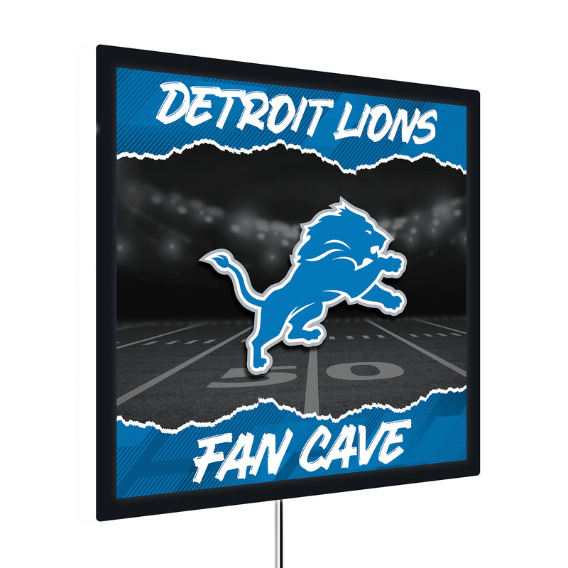 Detroit Lions 23"H x 23"L LED Wall Decor, Edgelite, Square