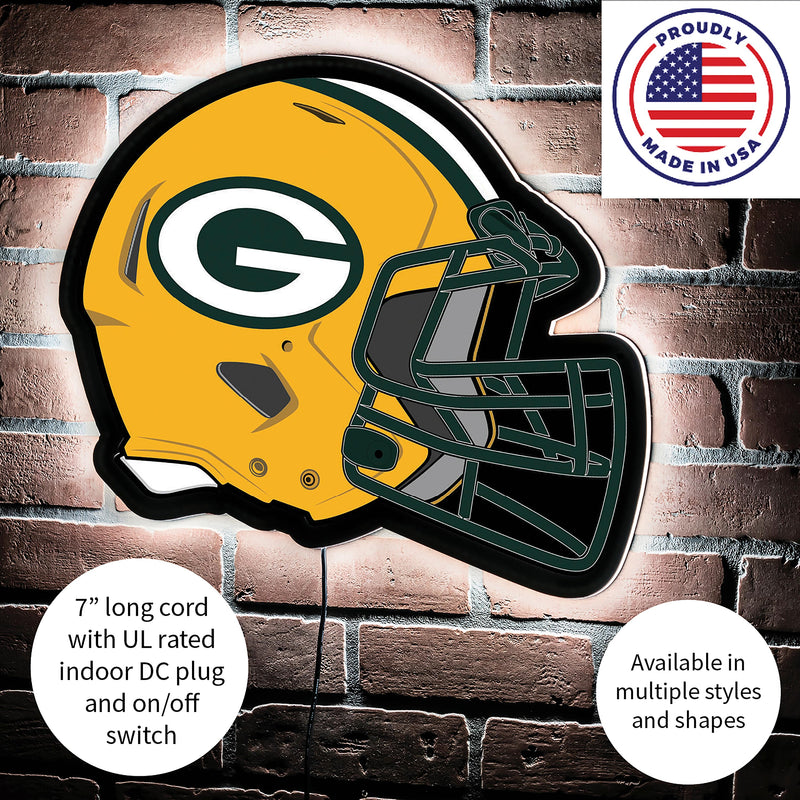 Green Bay Packers NFL Football Helmet Edgelite LED Decor