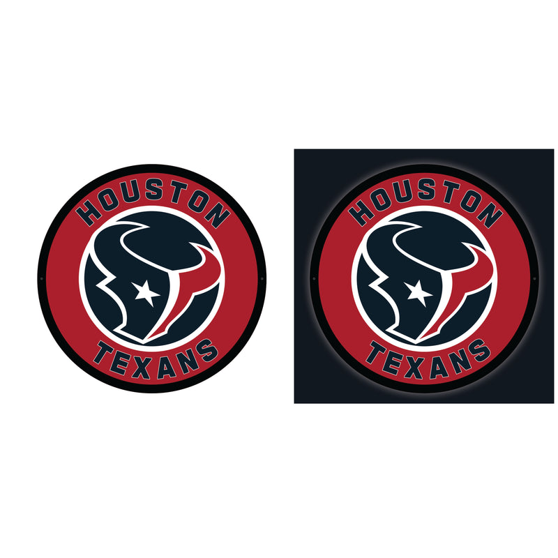 Houston Texans NFL Football Large Round Edgelite LED Decor