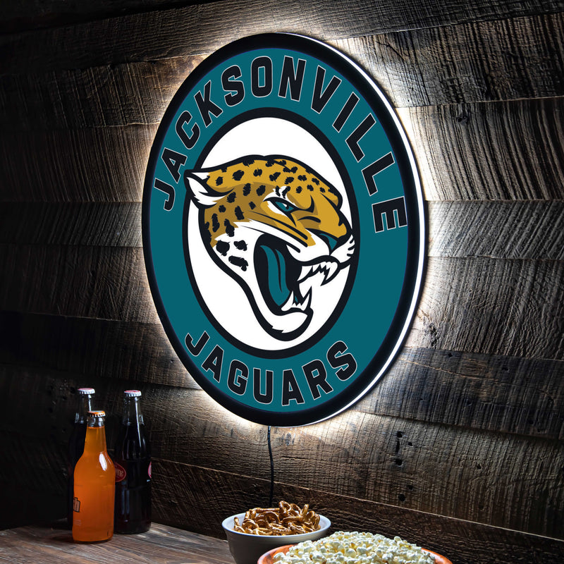 Jacksonville Jaguars NFL Football Large Round Edgelite LED Decor