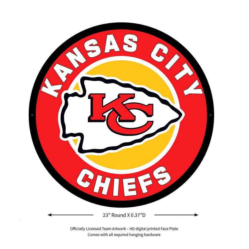 Kansas City Chiefs NFL Football Large Round Edgelite LED Decor