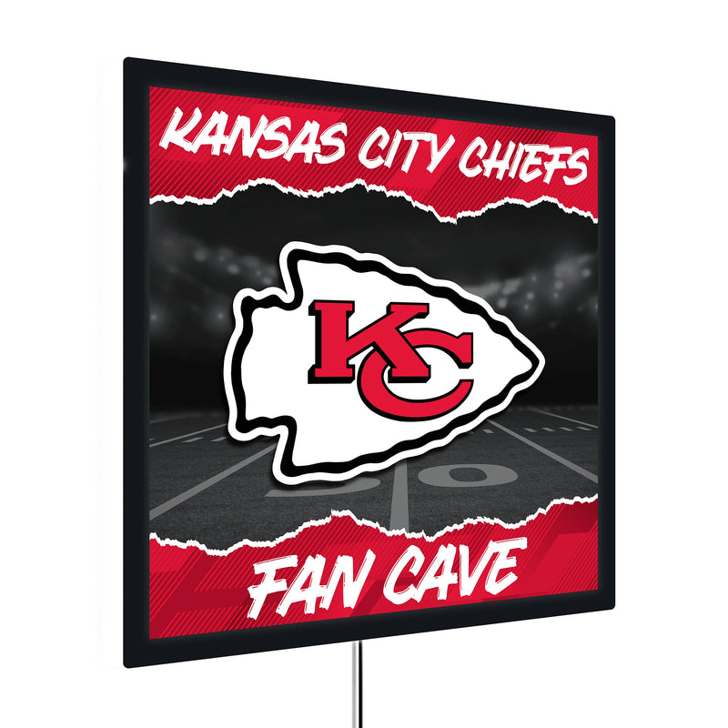 Kansas City Chiefs 23"H x 23"L LED Wall Decor, Edgelite, Square