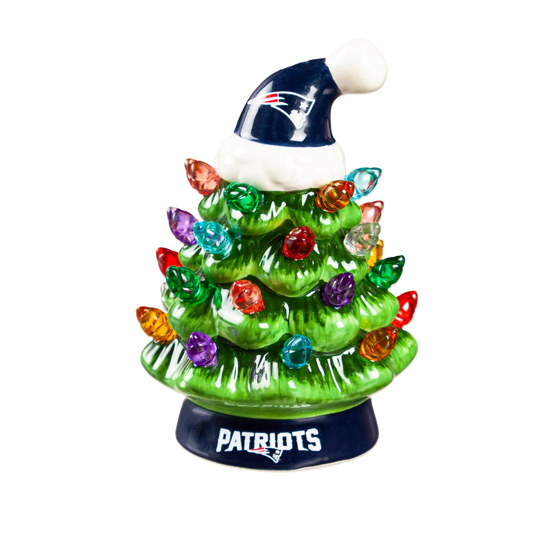 4" Mini LED Tabletop Christmas Tree, New England Patriots,8led3818mt