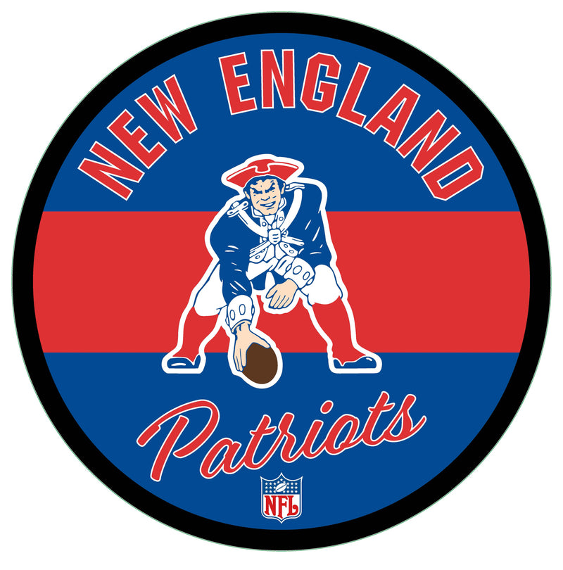 New England Patriots NFL Football Large Round Vintage Edgelite LED Decor