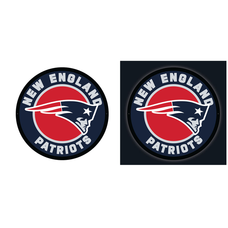 New England Patriots NFL Football Large Round Edgelite LED Decor