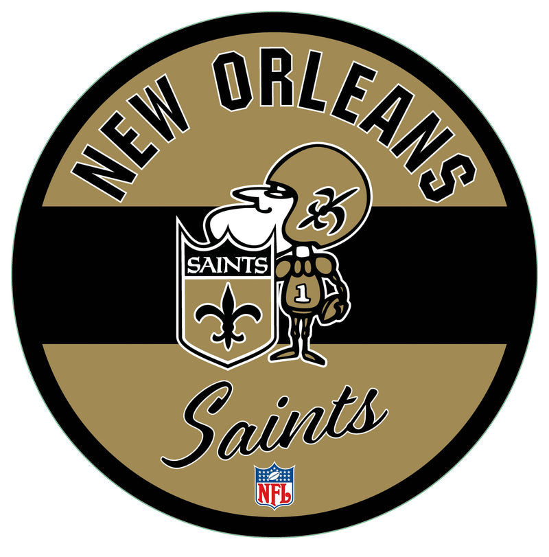 New Orleans Saints NFL Football Large Round Vintage Edgelite LED Decor