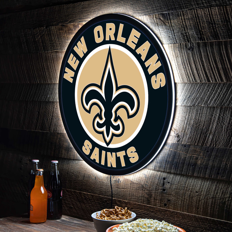 New Orleans Saints NFL Football Large Round Edgelite LED Decor