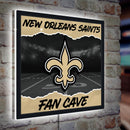 New Orleans Saints 23"H x 23"L LED Wall Decor, Edgelite, Square
