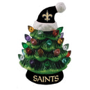 8" LED Ceramic Christmas Tree, New Orleans Saints