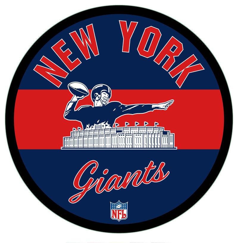 New York Giants NFL Football Large Round Vintage Edgelite LED Decor