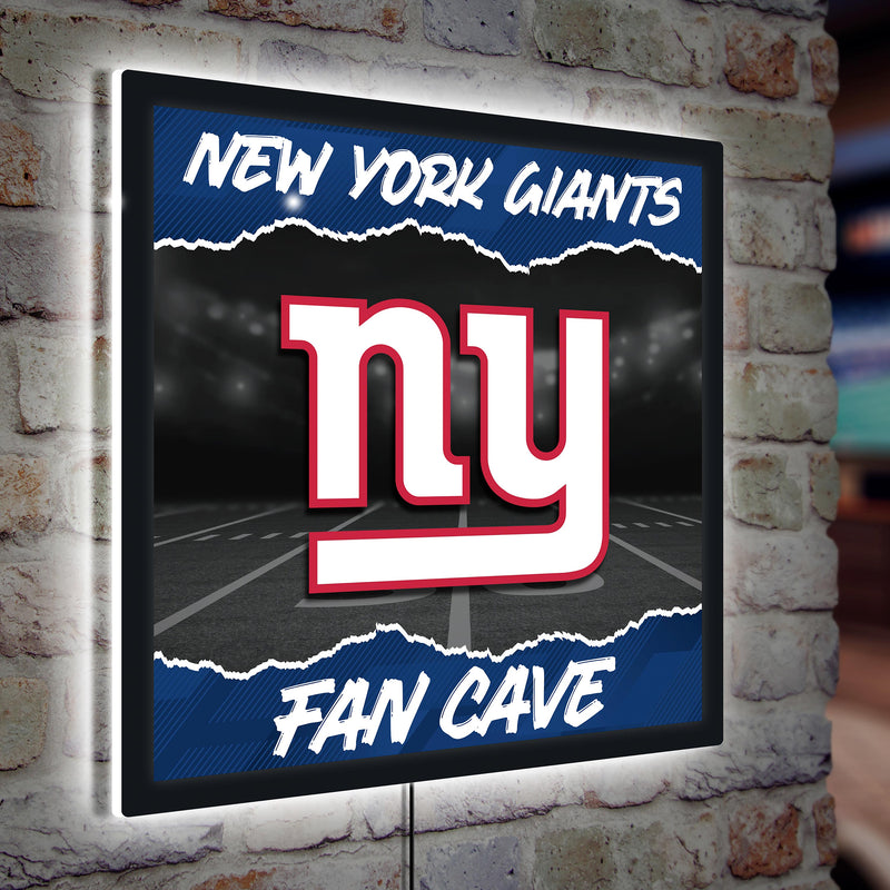 New York Giants 23"H x 23"L LED Wall Decor, Edgelite, Square