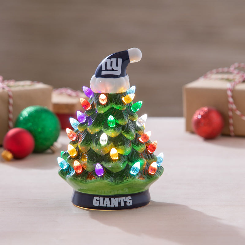 8" LED Ceramic Christmas Tree, New York Giants,8led3820t