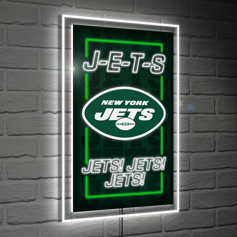 22"H x 14"L NeoLite Wall Décor, Rectangle, New York Jets,8led3821nlrt