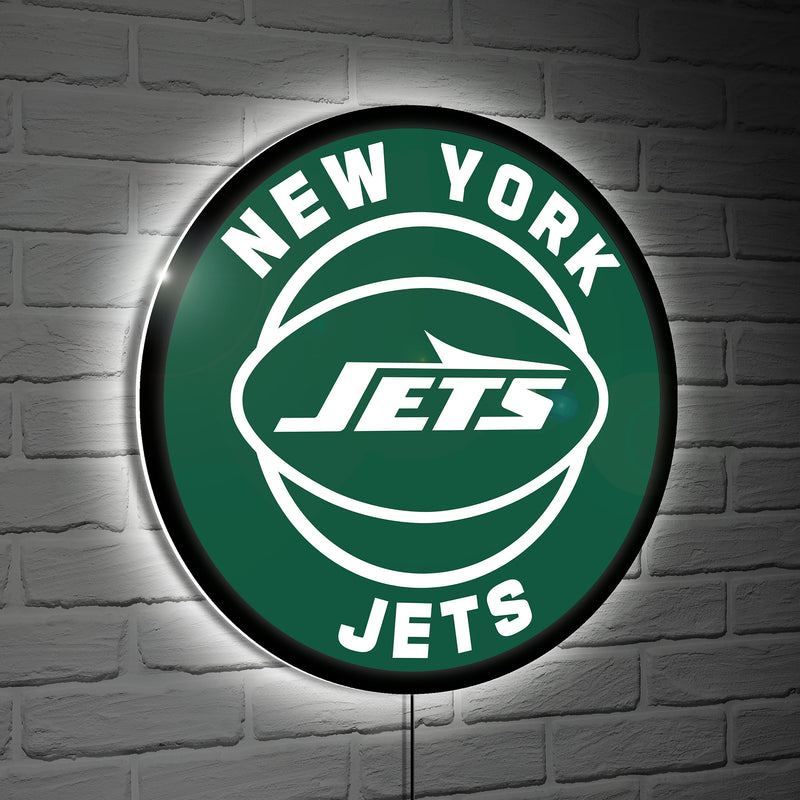LED Wall Decor, Edgelite, Round, New York Jets